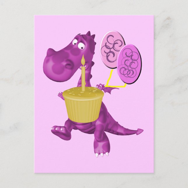 Cartão postal de Cupcake de Dragão Roxo (Frente)