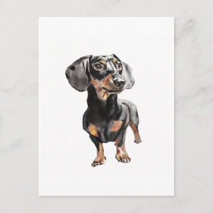 Cartão Postal de Dachshund – Cachorro Wiener, Aqua