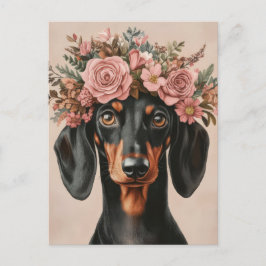 Cartão Postal de Dachshund em Aquarela