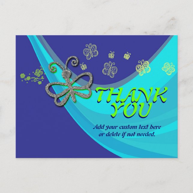 Cartão postal de dança de vento borboleta (Frente)