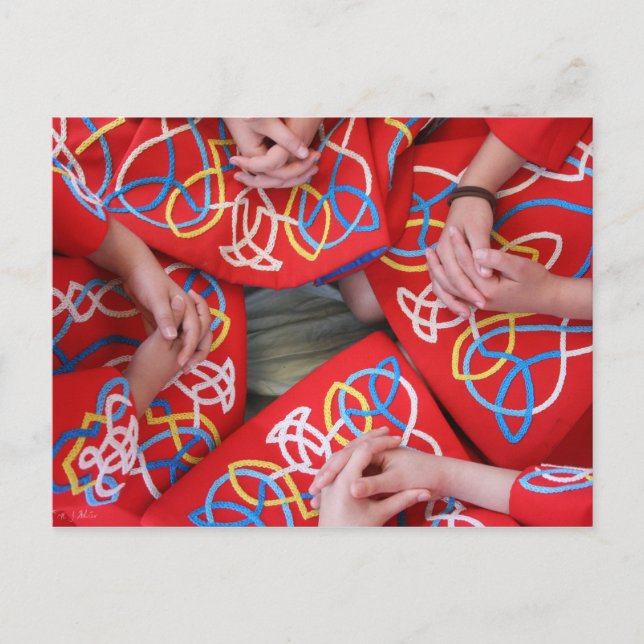 Cartão postal de dança irlandês vermelho (Frente)