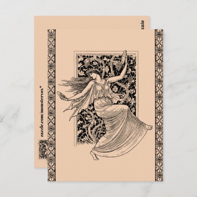 Cartão postal de dançarina Vintage Woman (Frente/Verso)