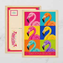 Cartão Postal de Daytona Beach Flórida Flamingo Vi