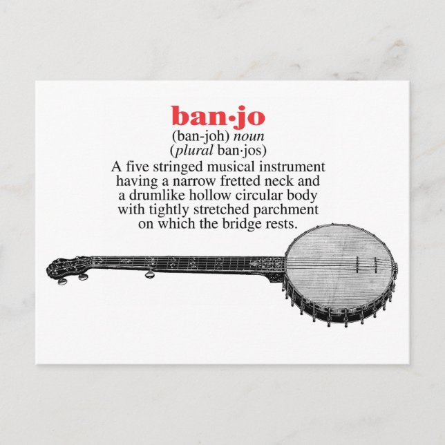 Cartão postal de definição de banjo (Frente)