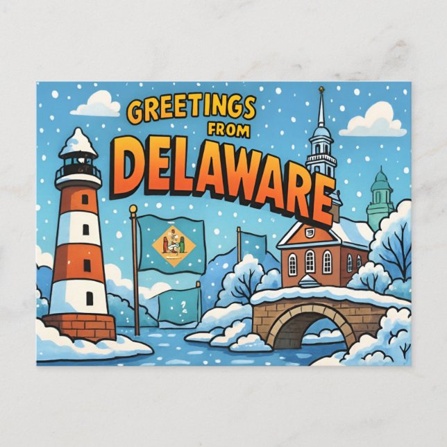 Cartão postal de DELAWARE (Frente)