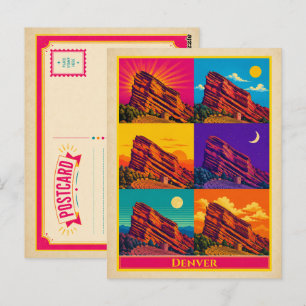 Cartão Postal de Denver Colorado Rocha Vermelha Ar