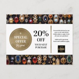 Cartão postal de Desconto do Coupon Jeweler Jewele