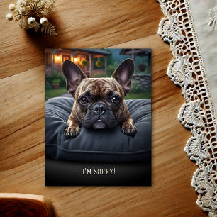 Cartão postal de desculpas com Bulldog Francês
