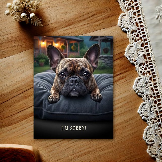 Cartão postal de desculpas com Bulldog Francês (Criador carregado)