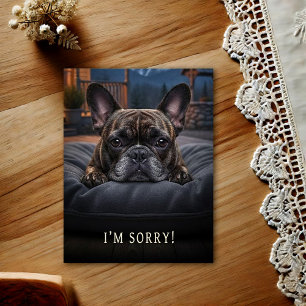 Cartão postal de desculpas com Bulldog Francês