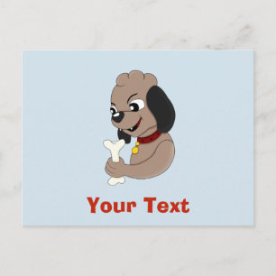 Cartão postal de desenho animado de cachorrinho fo