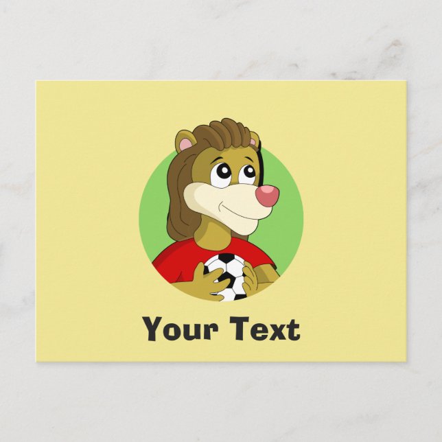 Cartão postal de desenho animado de leão segurando (Frente)