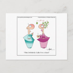 Cartão Postal de Desenho Animado "MISTLETOE" por A