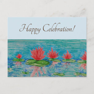 Cartão postal de desenho das flores de lótus