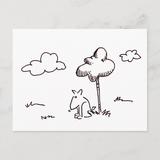 Cartão postal de desenho de cachorro de desenho an (Frente)