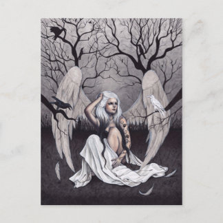 Cartão postal de Desespero do Angel Black White Ho