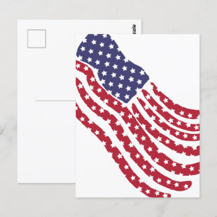 Cartão Postal de Design de Bandeira Azul Branco Ve