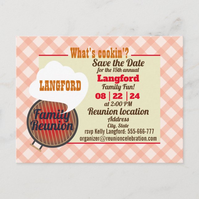 Cartão postal de design de Reunião da Família Engr (Frente)