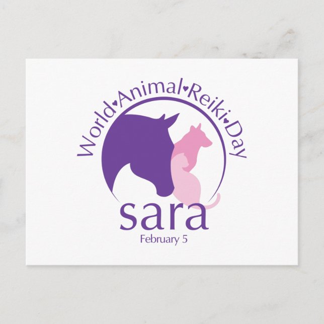 Cartão postal de design do Dia Mundial do Reiki An (Frente)