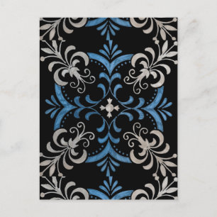 Cartão postal de design floral colorido