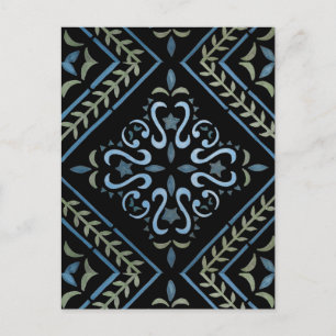 Cartão postal de design floral colorido