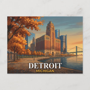 Cartão Postal de Detroit   Guardian Building Skyli