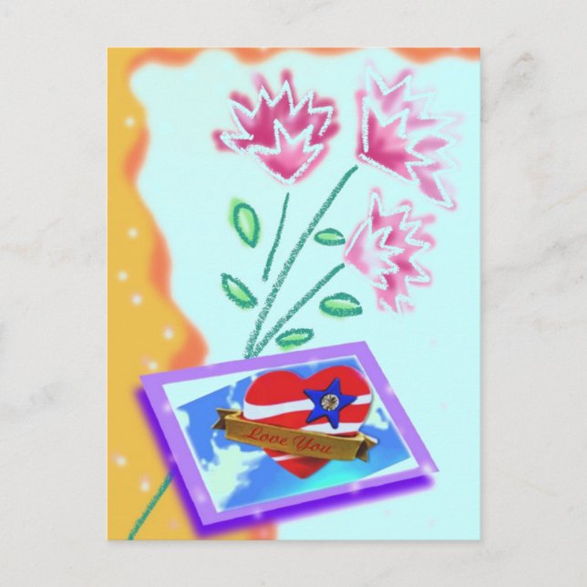 Cartão postal de Dia de os namorados adorável (Frente)