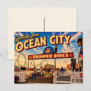Cartão postal de diversões de Ocean City MD