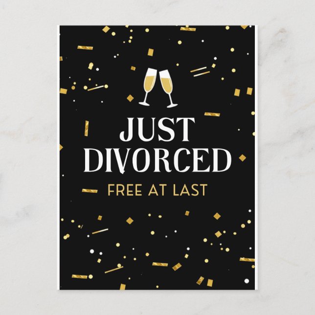 Cartão postal de divórcio Recém-Divorciado (Frente)