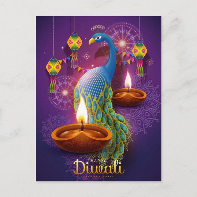 Cartão postal de Diwali (Frente)