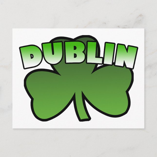 Cartão postal de Dublin Shamrock (Frente)