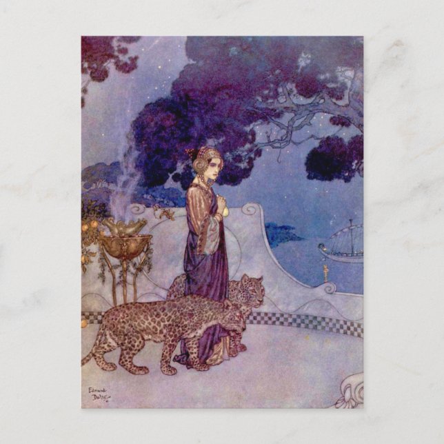 Cartão postal de Edmund Dulac - Circe, A Encantado (Frente)