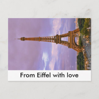 Cartão Postal De Eiffel com amor