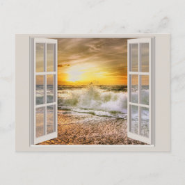 Cartão postal de entrada de praia sunset