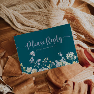 Cartão-postal de escolha do menu Wildflower Elegan