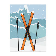 Cartão postal de Esqui de Inverno