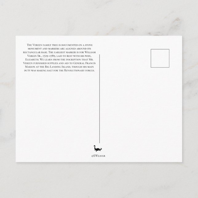 Cartão postal de Estátua Anjo Assombrado (Verso)