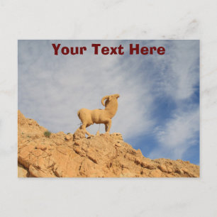 Cartão postal de estatua de cabra personalizável d