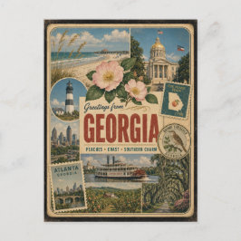 Cartão postal de estilo vintage autêntico da Geórg