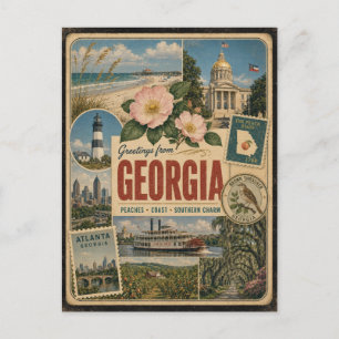 Cartão postal de estilo vintage autêntico da Geórg