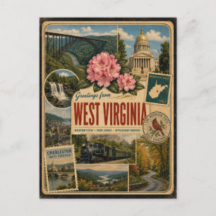 Cartão postal de estilo vintage autêntico da Virgí