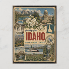 Cartão postal de estilo vintage autêntico de Idaho
