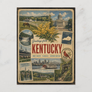Cartão postal de estilo vintage autêntico de Kentu