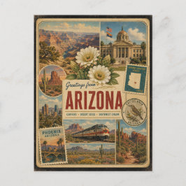Cartão postal de estilo vintage autêntico do Arizo