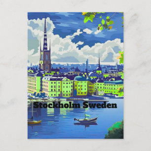 Cartão postal de Estocolmo Viagem Suécia Cartão i