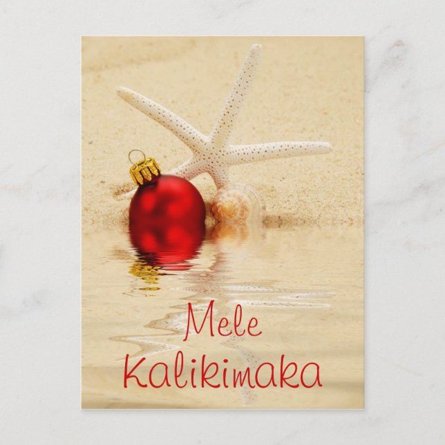 Cartão postal de estrela-do-mar Mele Kalikimaka (Frente)