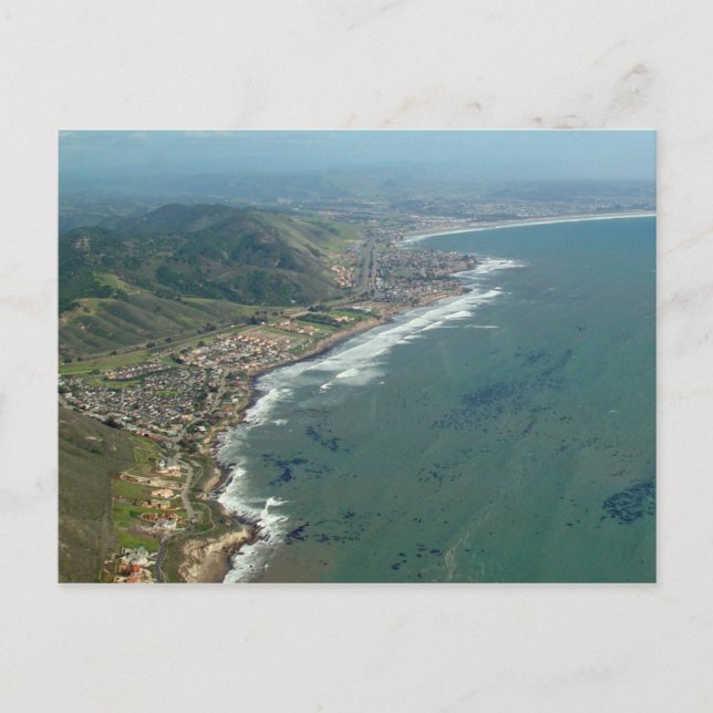 Cartão postal de exibição aérea de praia/Pismo (Frente)