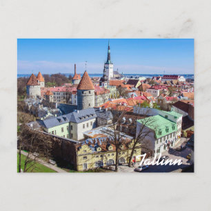 Cartão postal de exibição aérea do centro Tallinn
