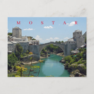 Cartão postal de exibição da ponte antiga Mostar