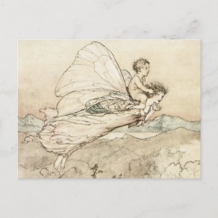 Cartão postal de fada vintage